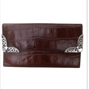 Vintage Brighton brown faux croc burgundy wallet